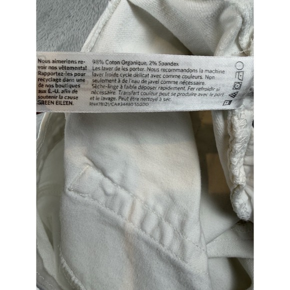 Eileen Fisher Jeans 6 White Organic Cotton Stretch Straight Tapered 31x29 - Picture 9 of 12